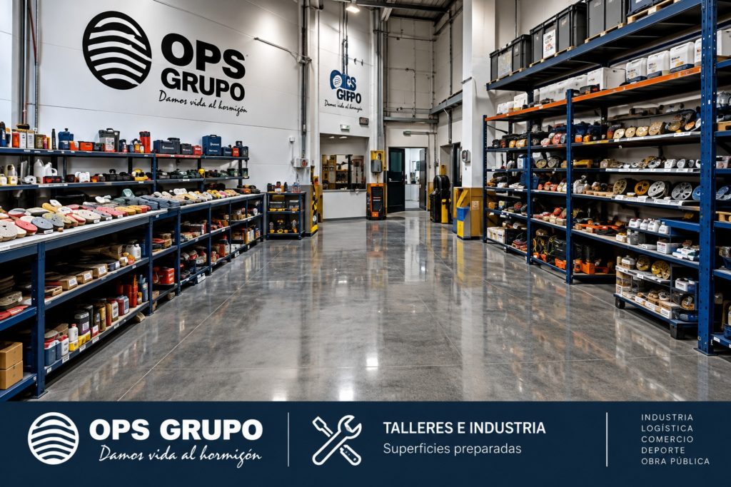 Pulido de hormigón en una nave industrial